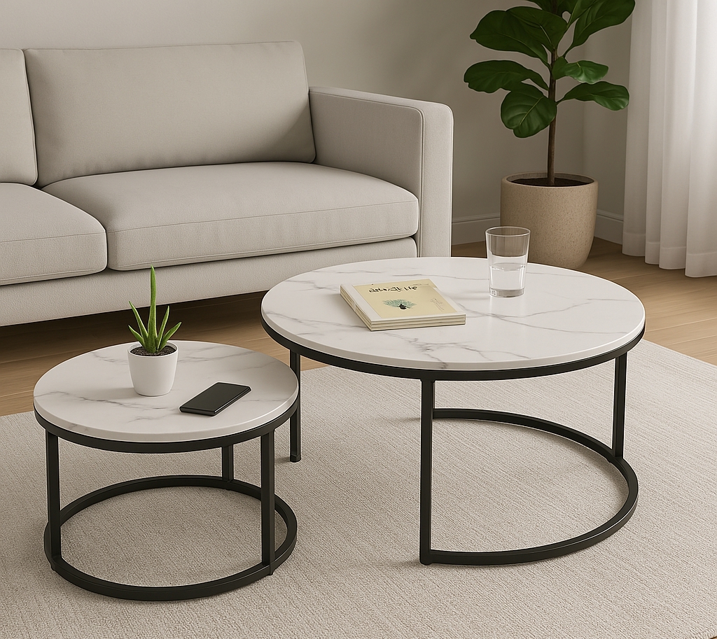 marble round coffee table